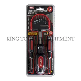 10-pc Precision SCREWDRIVER and BIT SET w/ Handle - 3404-0