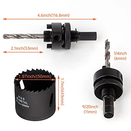 10 PCS 2 inch Desk Wire Cord Cable Grommets Hole Cover with Hole Saw Kit High Speed Bi-Metal Holesaw Drill Bits for Office PC Desk Cable Cord