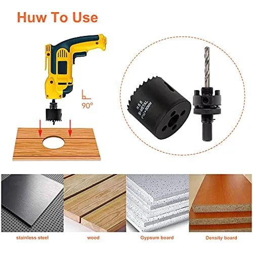 10 PCS 2 inch Desk Wire Cord Cable Grommets Hole Cover with Hole Saw Kit High Speed Bi-Metal Holesaw Drill Bits for Office PC Desk Cable Cord