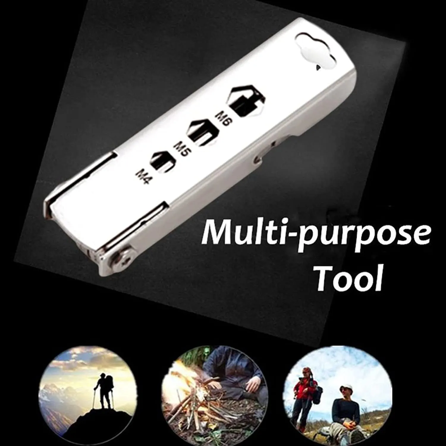 11- In-1 Keychain Multitool,Edc Key Chain Tool,Portable Multi-Tool ,Mens Compact Keychain Tool with Screwdriver, Nail File, Bottle Opener, Wrench, Ruler, Card Pin,Mobile Phone Holder, Etc