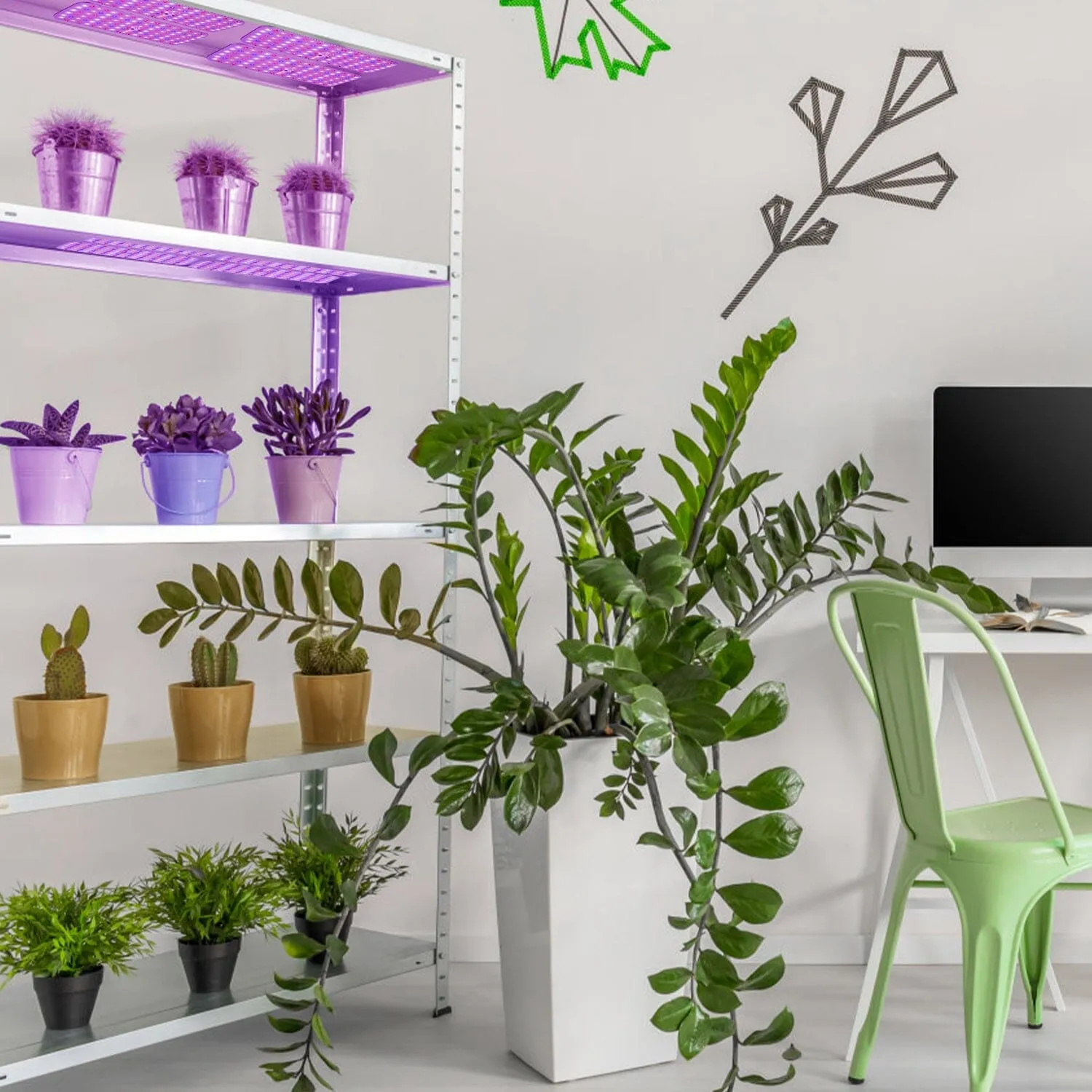 2-Pieces: Ultra-Thin LED Grow Lights for Indoor Plants with 126 LEDs