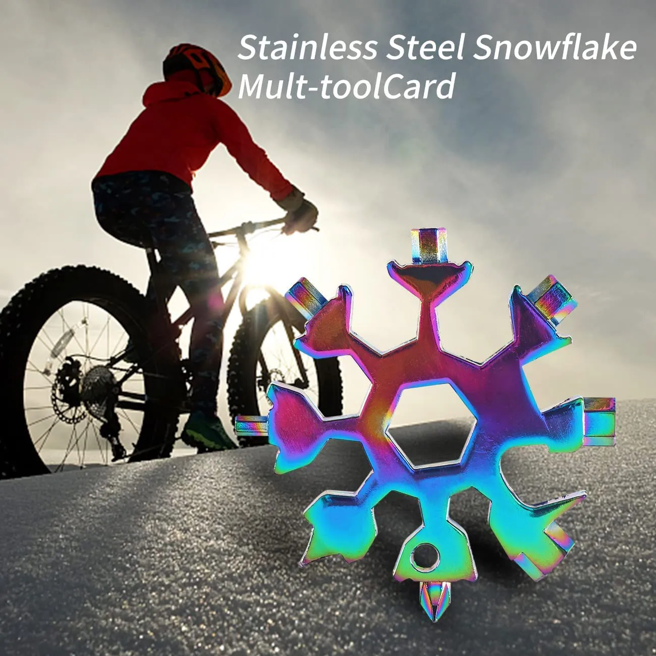 23-In-1 Snowflake Multi Tool, Stainless Steel Bottle Opener, Flat Head Phillips Screwdriver Kit/Wrench, Portable Pocket Multifunction Tool for Travel, Great Holiday Gift for Men, Dad, Son
