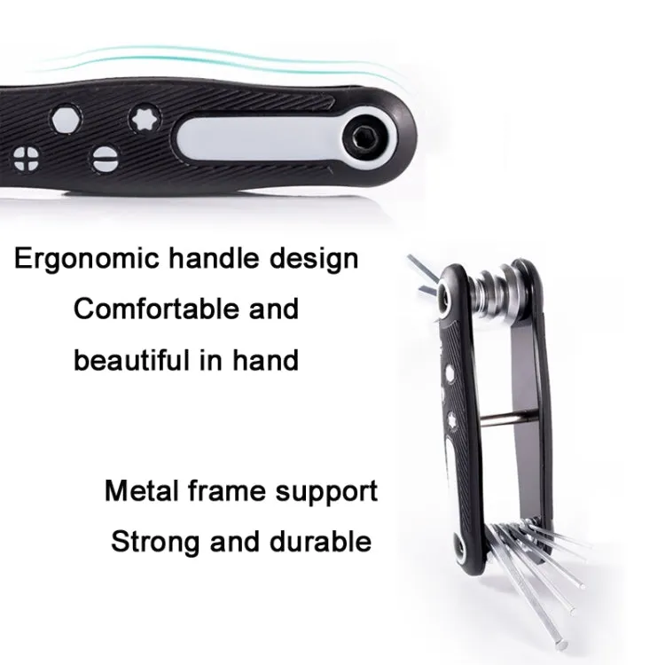 8 In 1 Bicycle Repair Portable Folding Allen Wrench(Phillips Slotted)