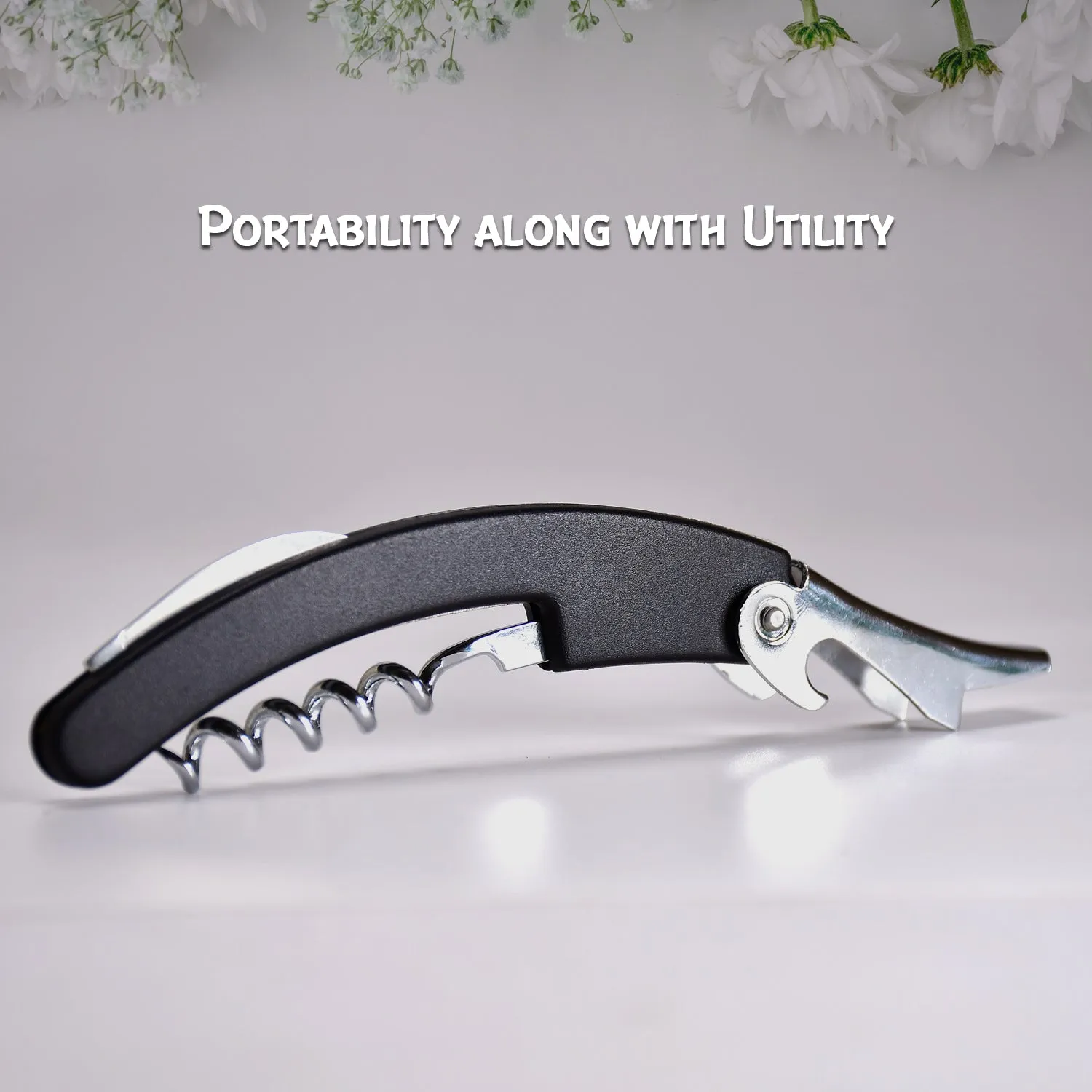 9115 Multifunction Wine Bottle Corkscrew Opener | 3 in 1 Folding Bar Tool Set | Stainless Steel Barware Accessories