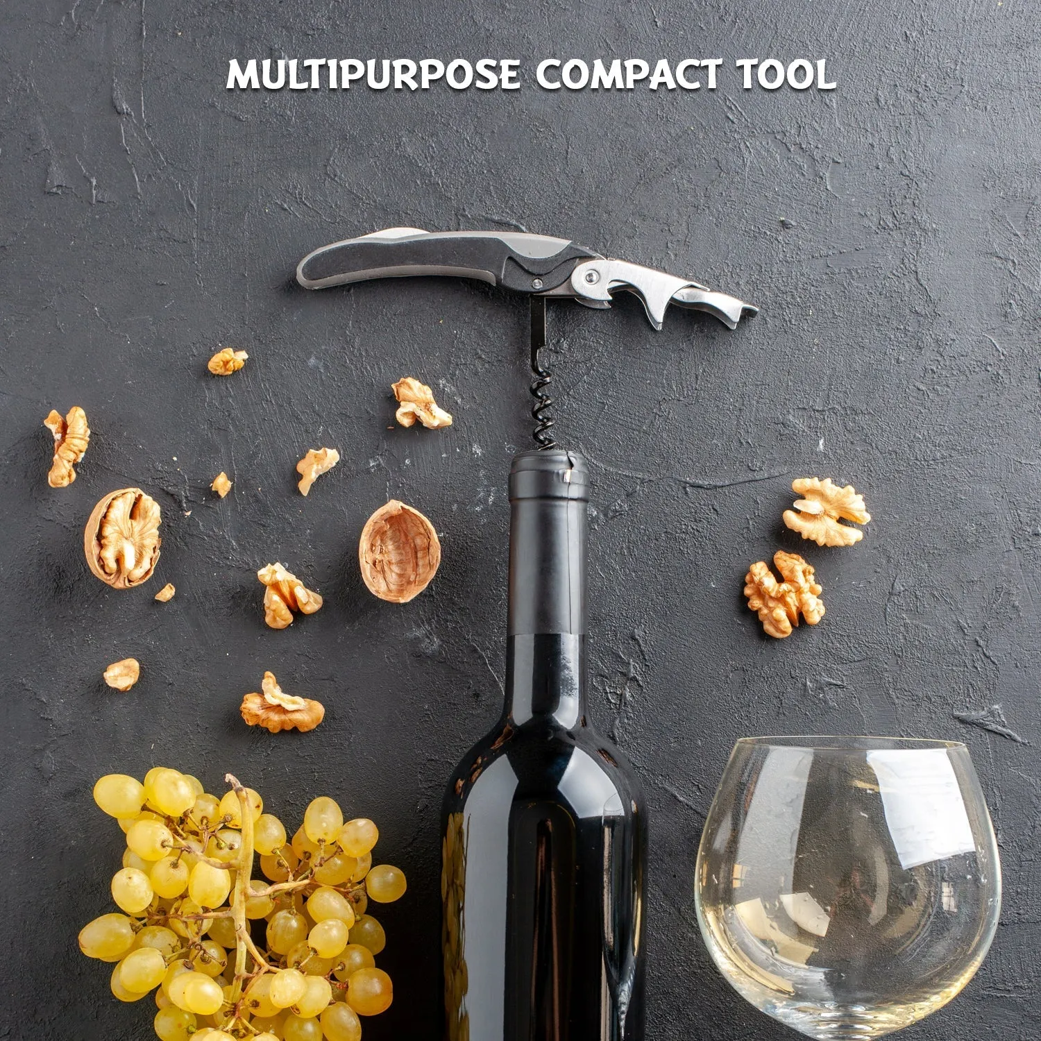 9115 Multifunction Wine Bottle Corkscrew Opener | 3 in 1 Folding Bar Tool Set | Stainless Steel Barware Accessories