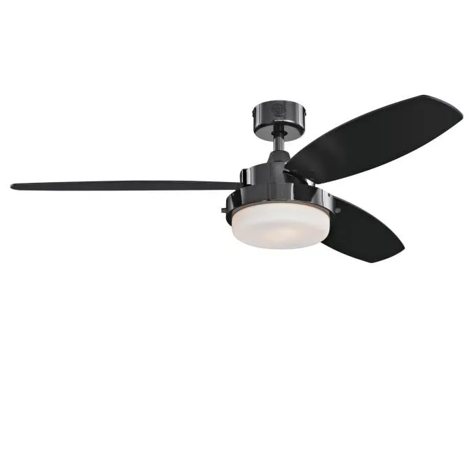 Alloy LED 52-Inch Reversible Three-Blade Indoor Ceiling Fan, Gun Metal Finish with LED Light Kit