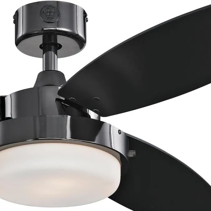 Alloy LED 52-Inch Reversible Three-Blade Indoor Ceiling Fan, Gun Metal Finish with LED Light Kit