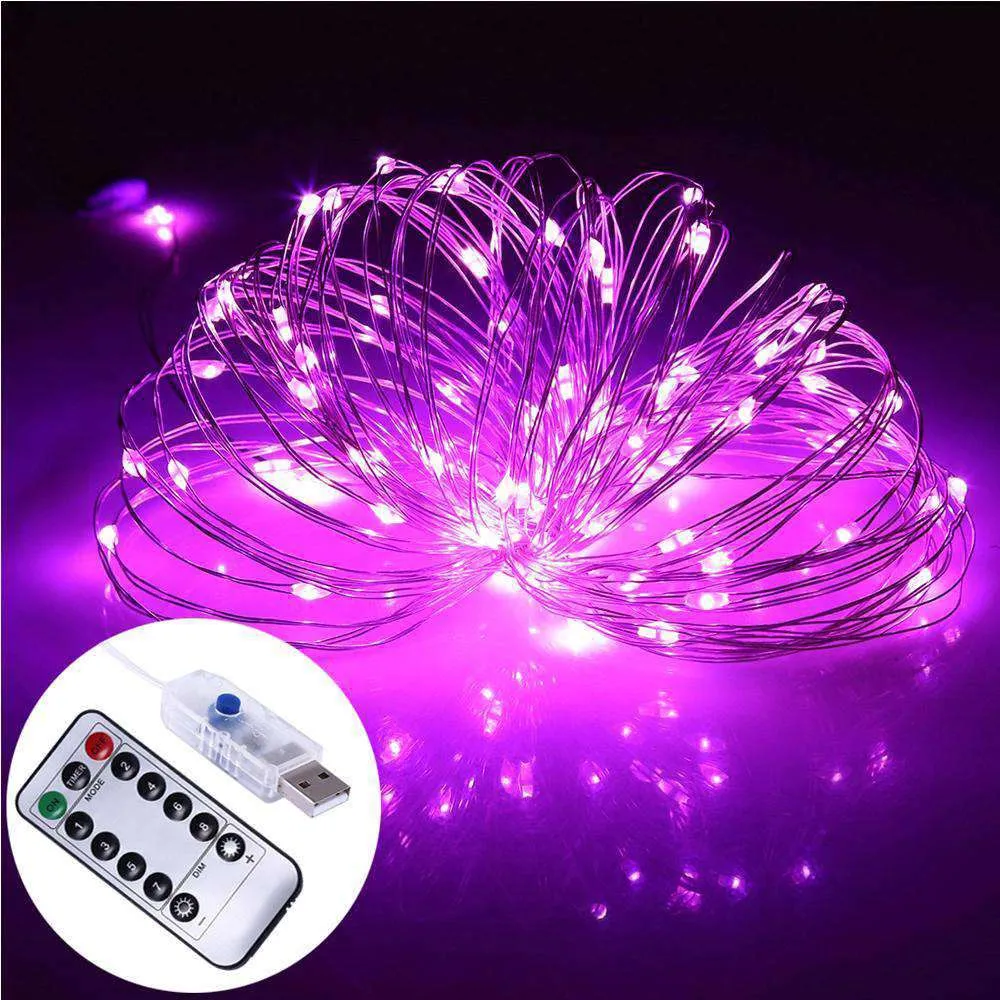 AMZER Fairy String Light 100 LED 10m Waterproof USB Operated Remote Controlled Festival Lamp Decoration Light Strip
