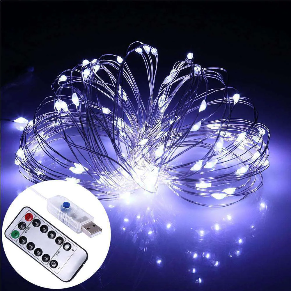 AMZER Fairy String Light 100 LED 10m Waterproof USB Operated Remote Controlled Festival Lamp Decoration Light Strip