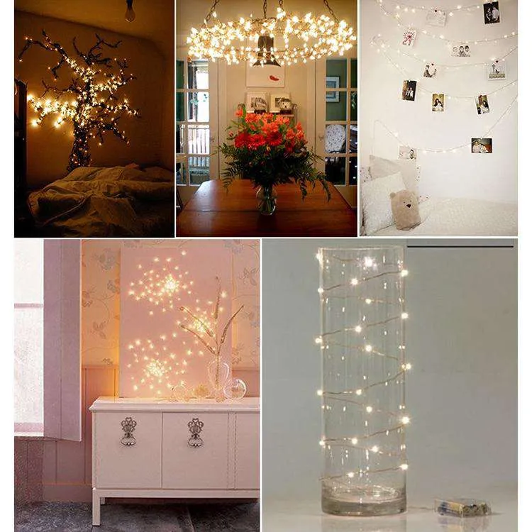 AMZER Fairy String Light 20 LED 2m Waterproof Button Battery Operated Festival Lamp Decoration Light Strip