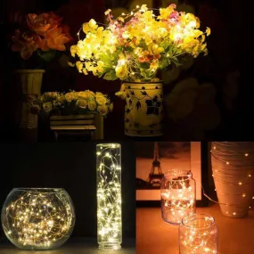 AMZER Fairy String Light 20 LED 2m Waterproof Button Battery Operated Festival Lamp Decoration Light with On/Off Switch (pack of 5)