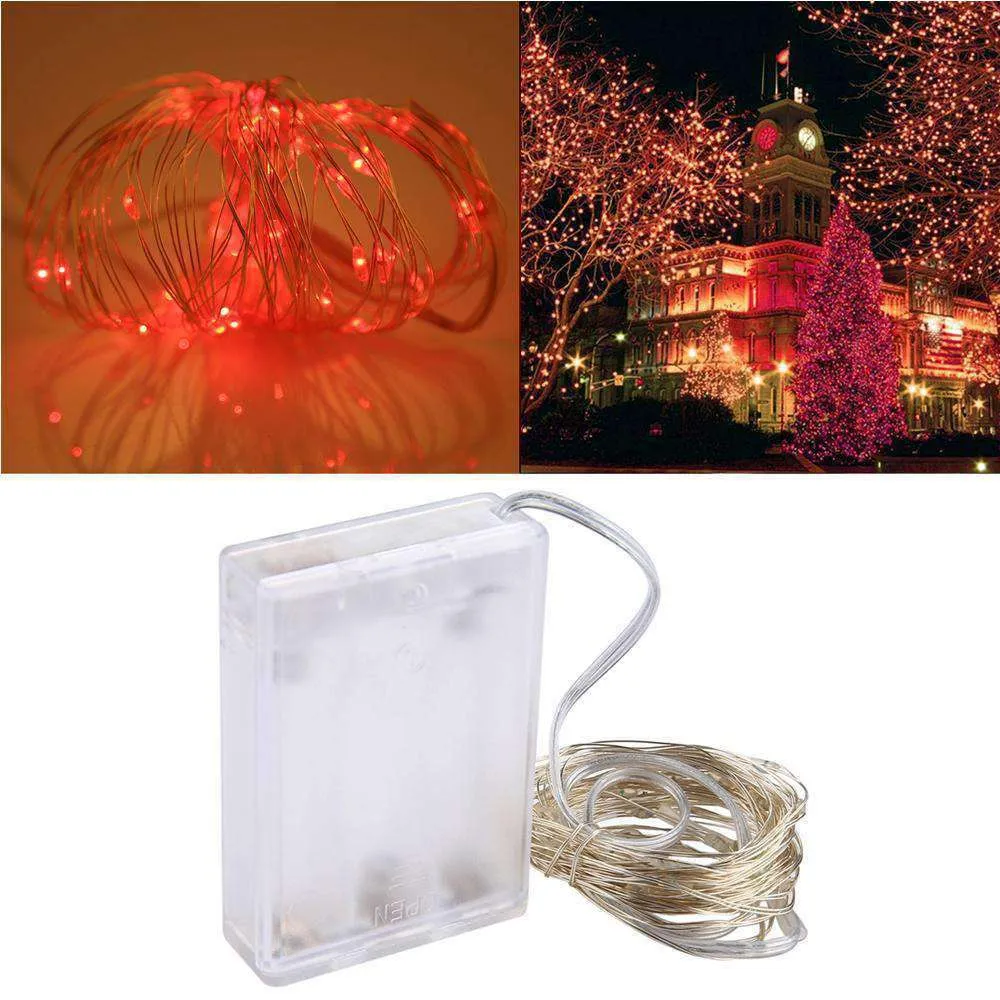 AMZER Fairy String Light 50 LED 5m Waterproof AA Battery Operated Festival Lamp Decoration Light Strip