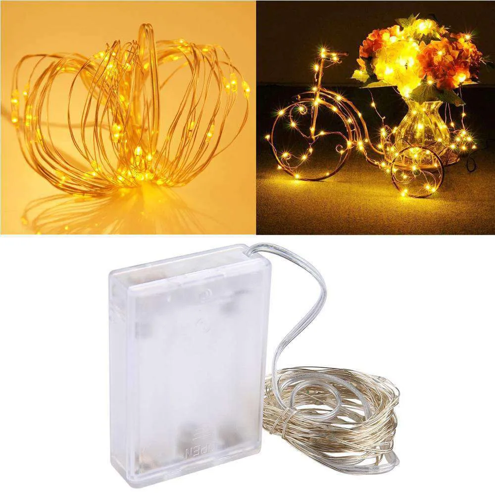 AMZER Fairy String Light 50 LED 5m Waterproof AA Battery Operated Festival Lamp Decoration Light Strip