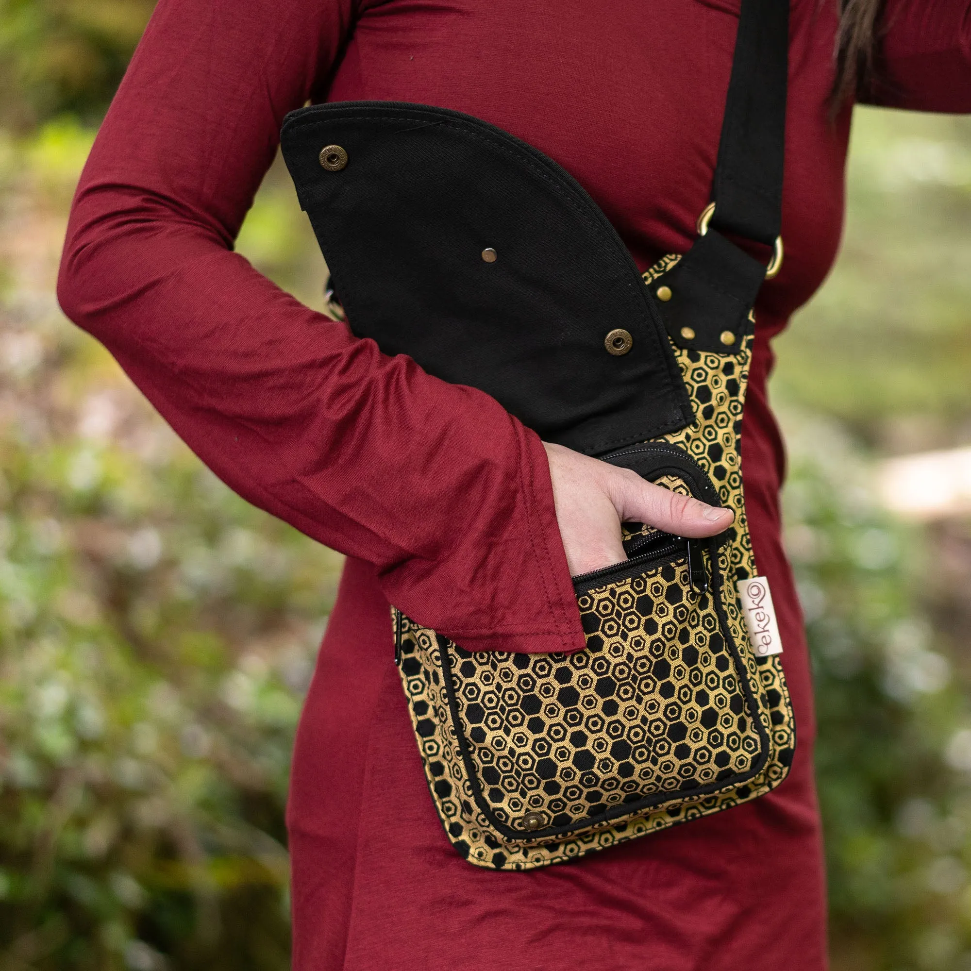 Aphrodite Hip Bag / Shoulder Bag - Hexagon Bee Print
