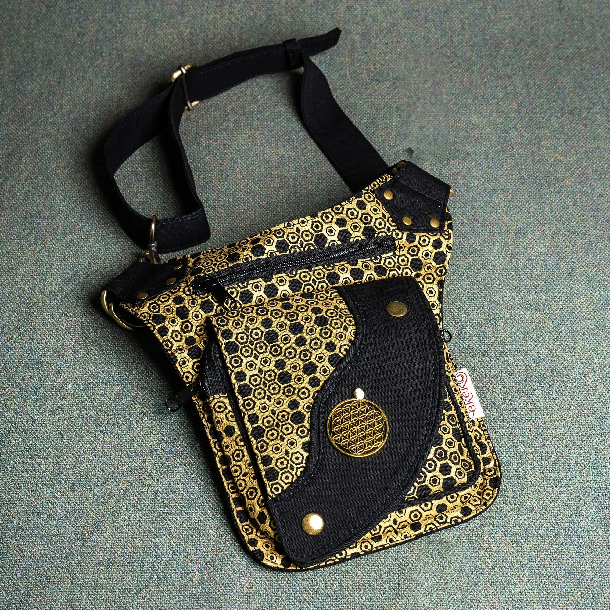 Aphrodite Hip Bag / Shoulder Bag - Hexagon Bee Print