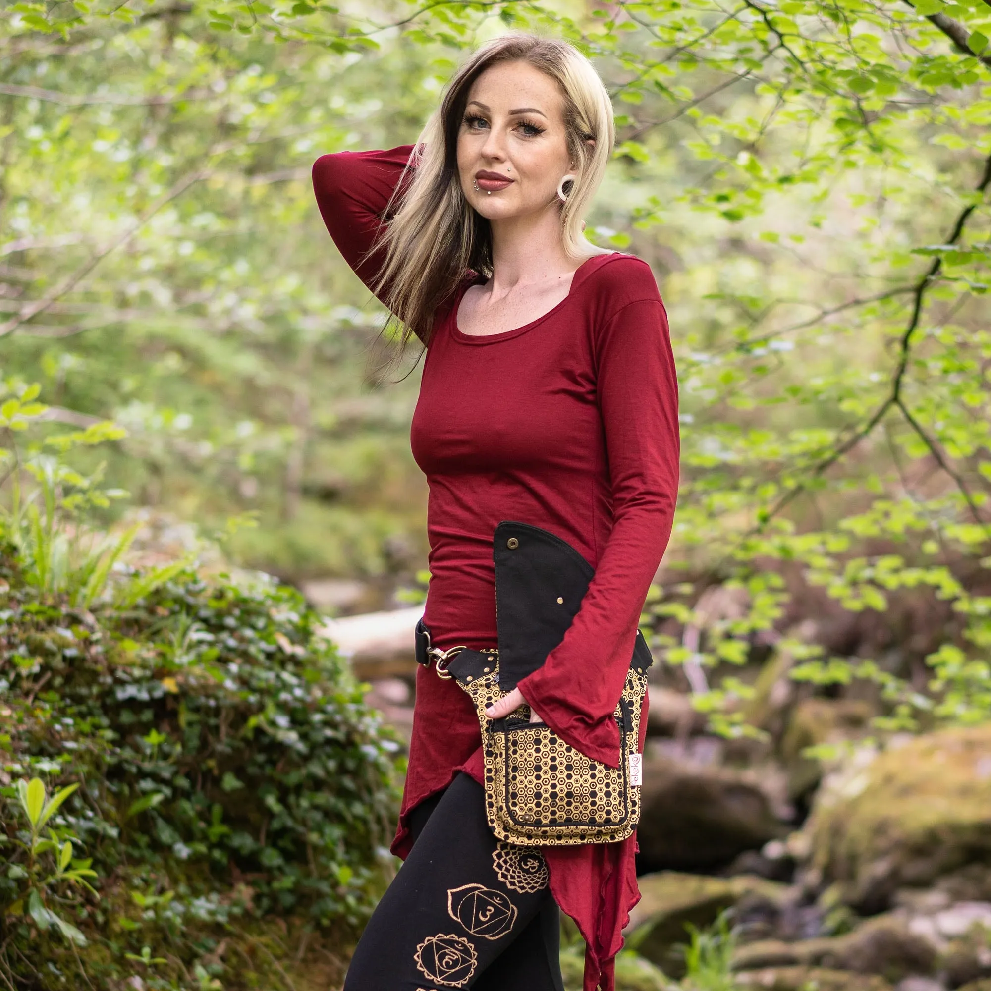 Aphrodite Hip Bag / Shoulder Bag - Hexagon Bee Print