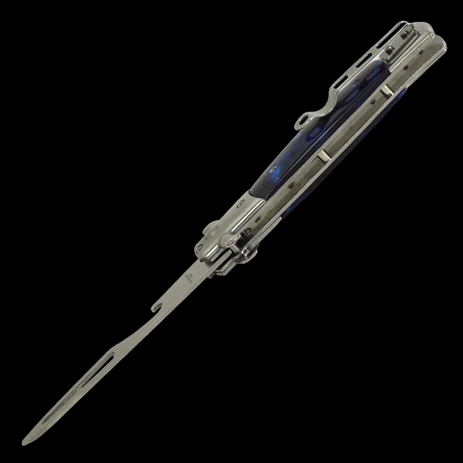 Automatic Stiletto Push Button Bottle Opener   Screwdriver Pearl Blue