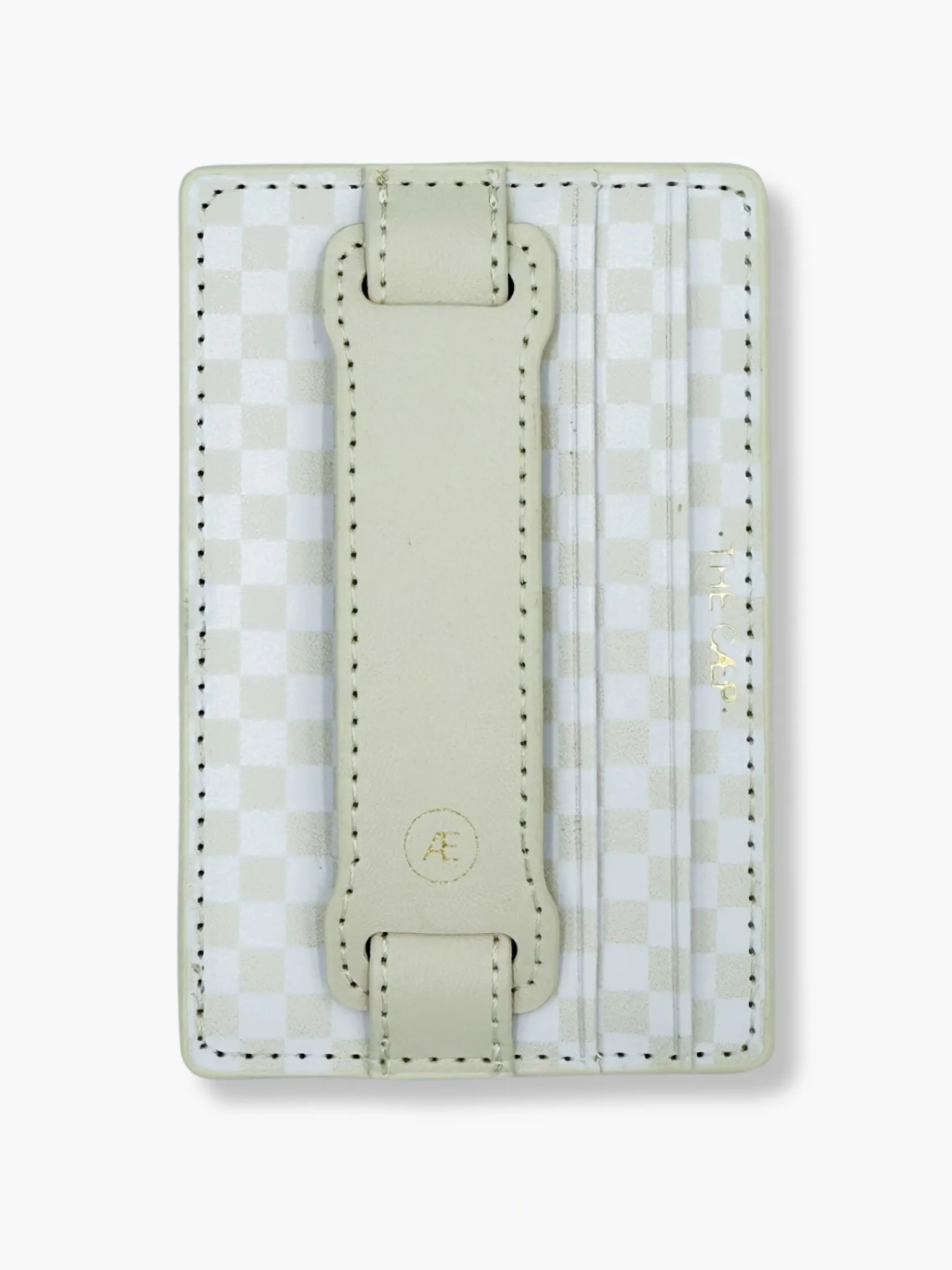 Beige Checkered Hoop Wallet - MagSafe (RFID)