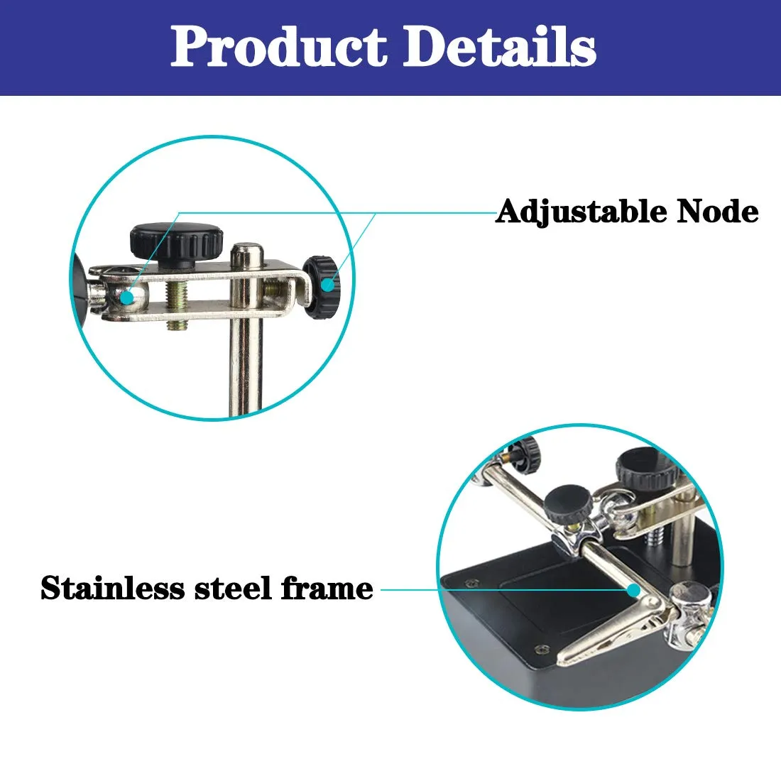 Beileshi 2.5X 7.5X 10X LED Light Helping Hands Magnifier Soldering Station,Magnifying Glass Stand with Auxiliary Clamp and Alligator Clips 2.5x 7.5x 10x