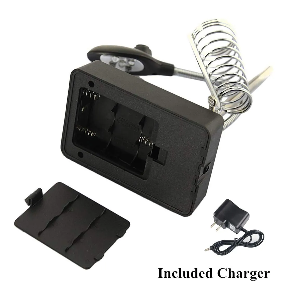 Beileshi 2.5X 7.5X 10X LED Light Helping Hands Magnifier Soldering Station,Magnifying Glass Stand with Auxiliary Clamp and Alligator Clips 2.5x 7.5x 10x