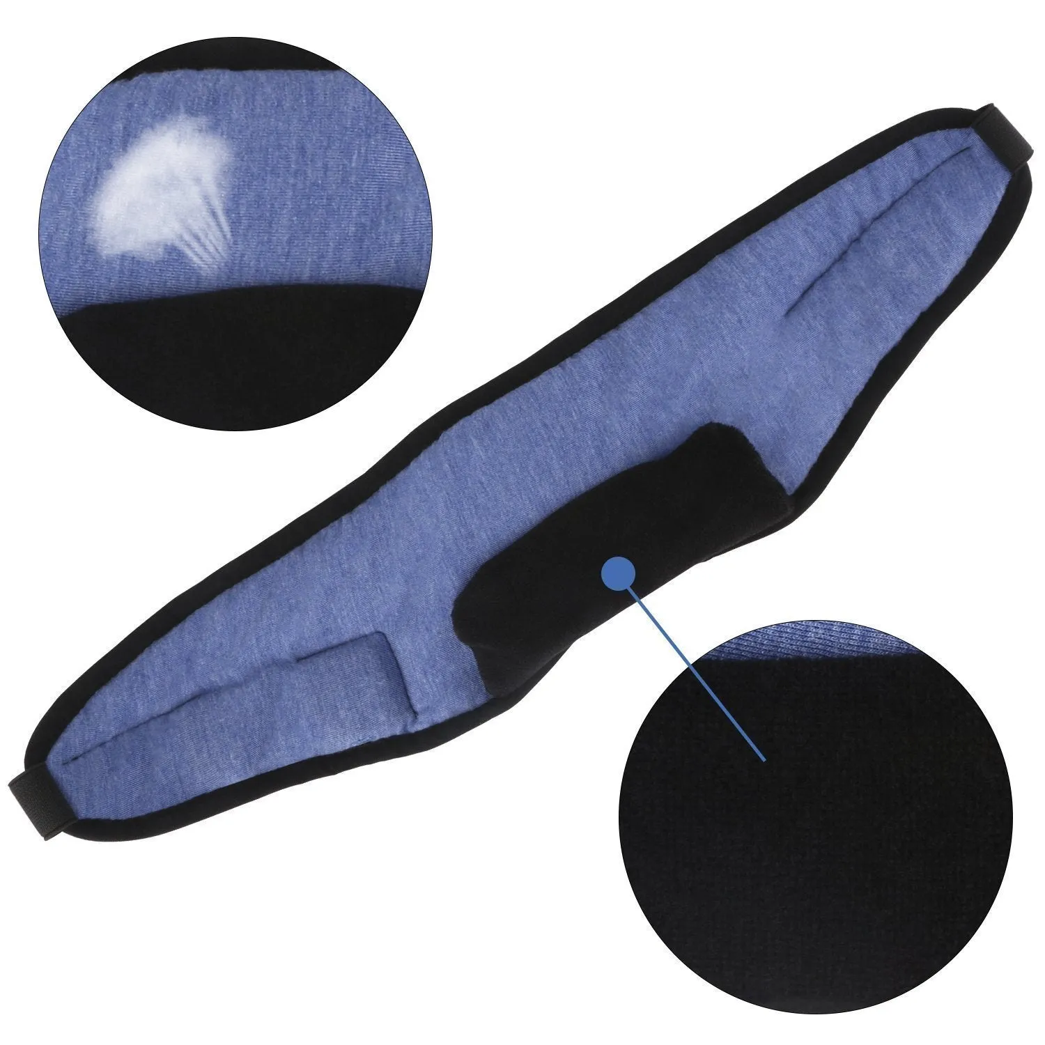 Bluetooth Sleeping Eye Mask Headphones, Sleeping Stereo Eye Shades Headphone Handsfree Music Headset Earpiece Washable for Travel Siesta - Black