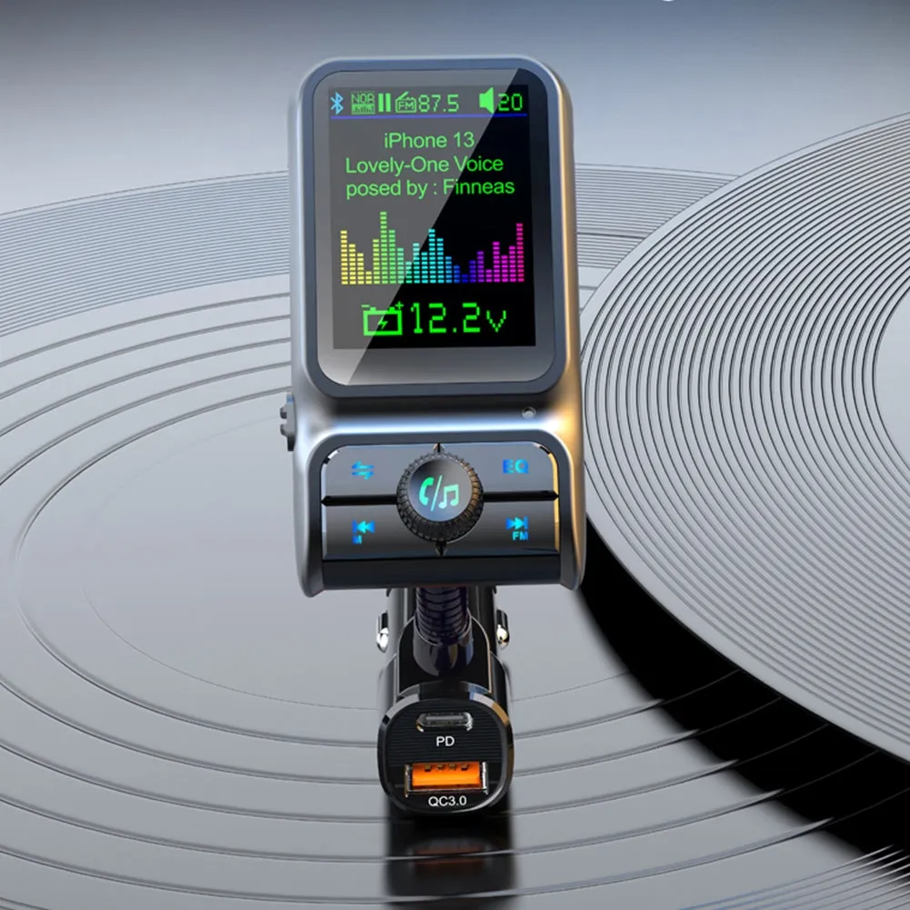 Car Mp3 Player Bluetooth Fm Transmitter Handsfree Call Hd Screen
