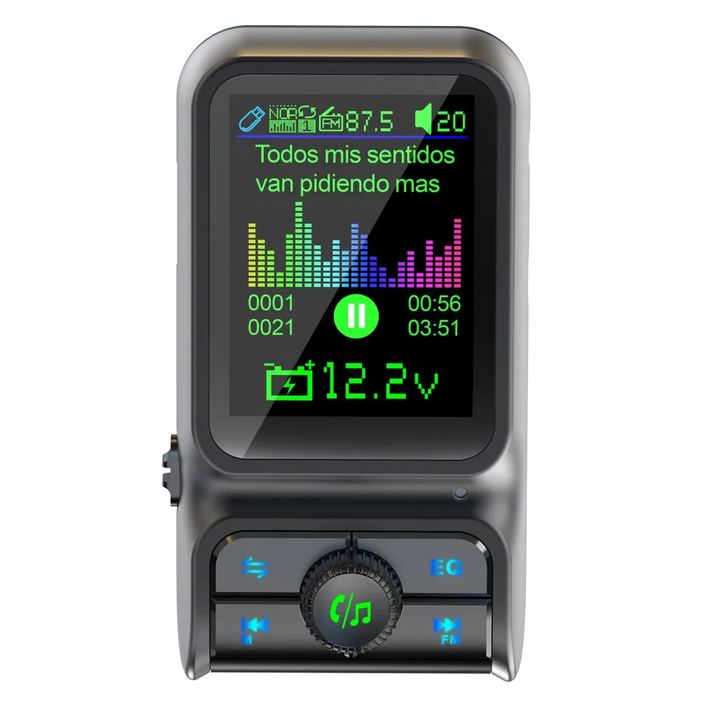 Car Mp3 Player Bluetooth Fm Transmitter Handsfree Call Hd Screen