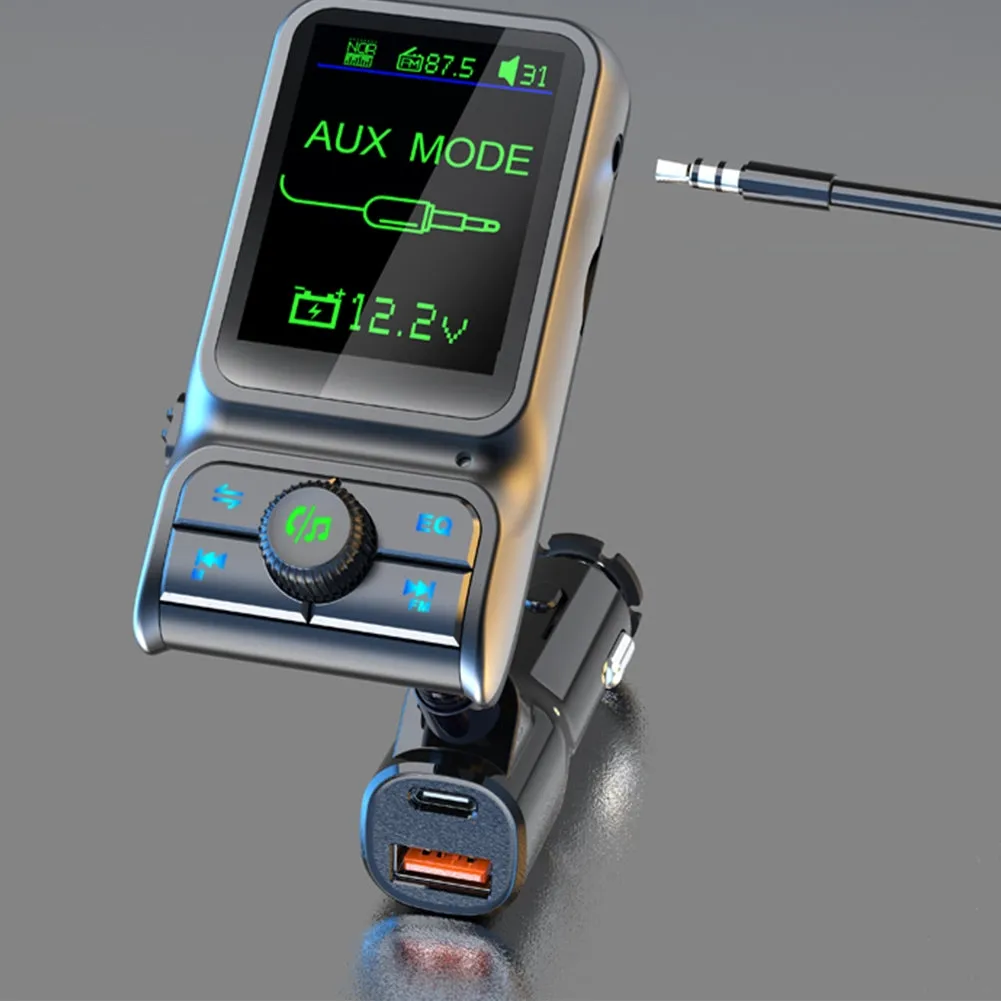 Car Mp3 Player Bluetooth Fm Transmitter Handsfree Call Hd Screen