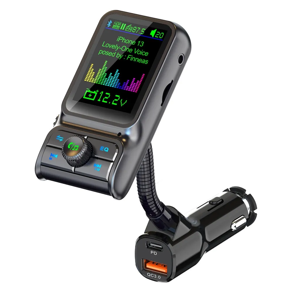 Car Mp3 Player Bluetooth Fm Transmitter Handsfree Call Hd Screen