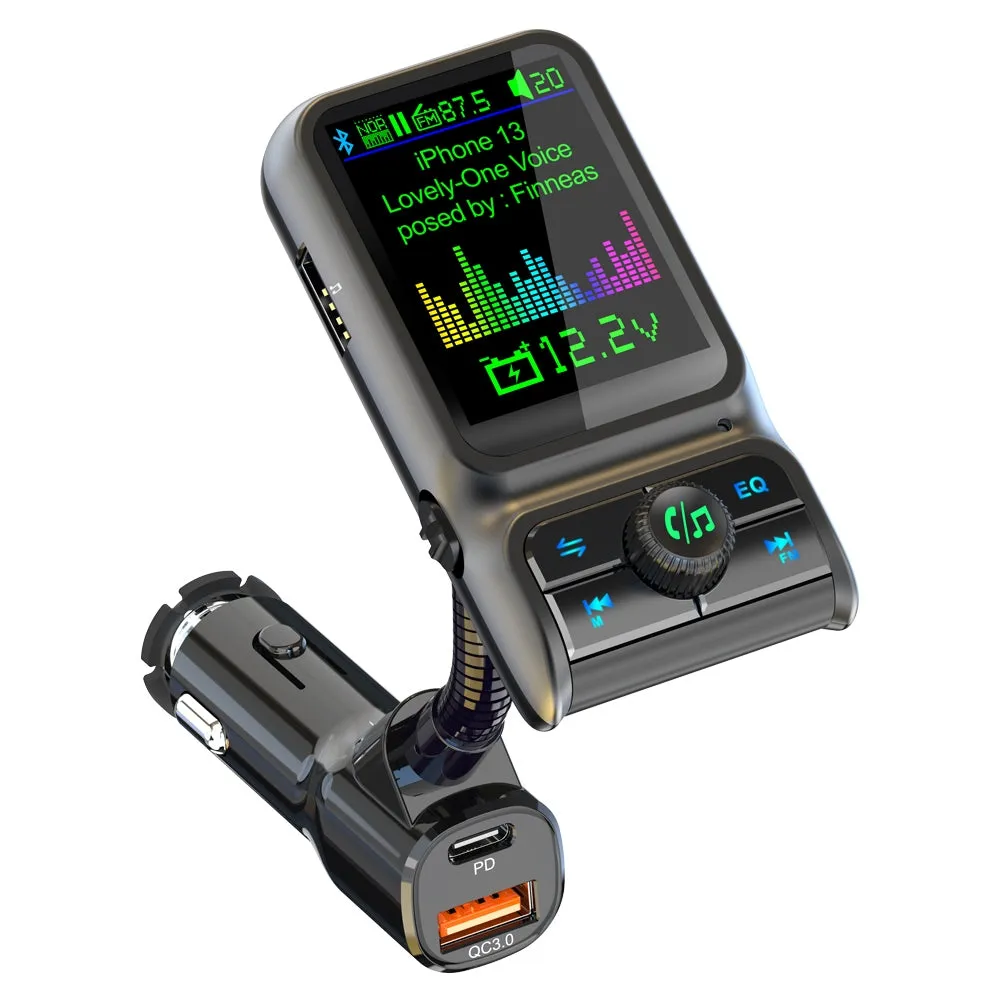 Car Mp3 Player Bluetooth Fm Transmitter Handsfree Call Hd Screen