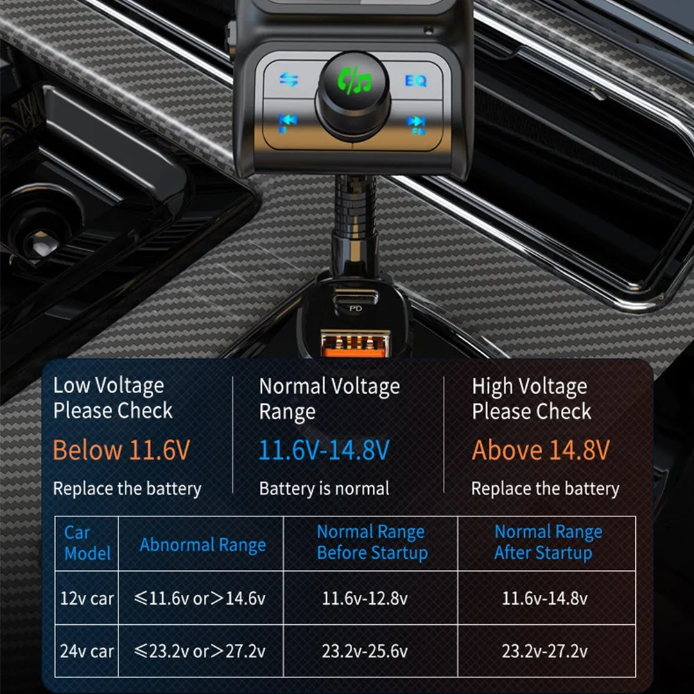 Car Mp3 Player Bluetooth Fm Transmitter Handsfree Call Hd Screen
