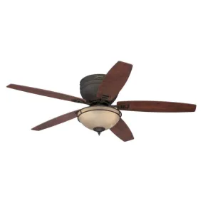 Carolina LED 52-Inch Reversible Five-Blade Indoor Ceiling Fan, Oil Rubbed Bronze Finish with LED Light Kit