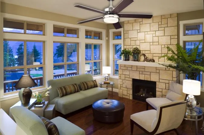 Castle LED 52-Inch Reversible Five-Blade Indoor Ceiling Fan, Brushed Nickel Finish with LED Light Kit
