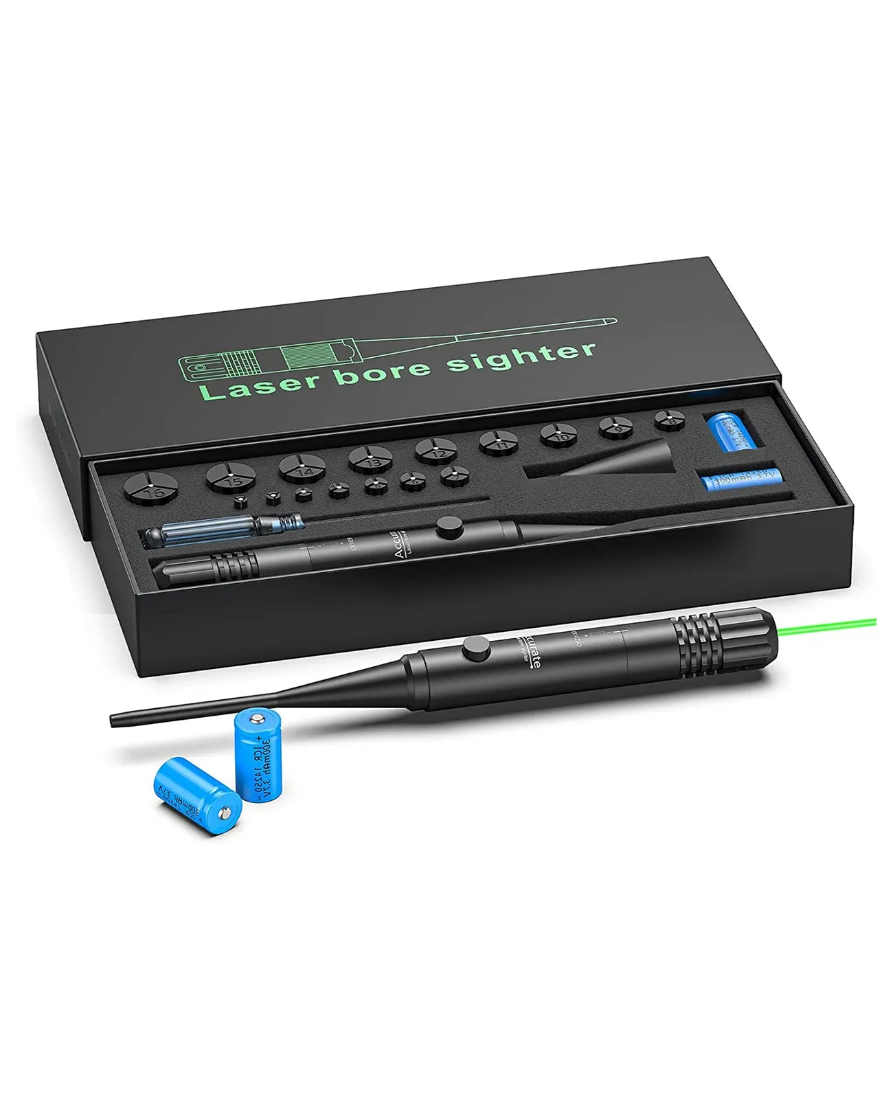 CVLIFE Laser Bore Sight Kit Green Laser fit 0.17 to 12GA Caliber Bright Laser Boresighter - Global