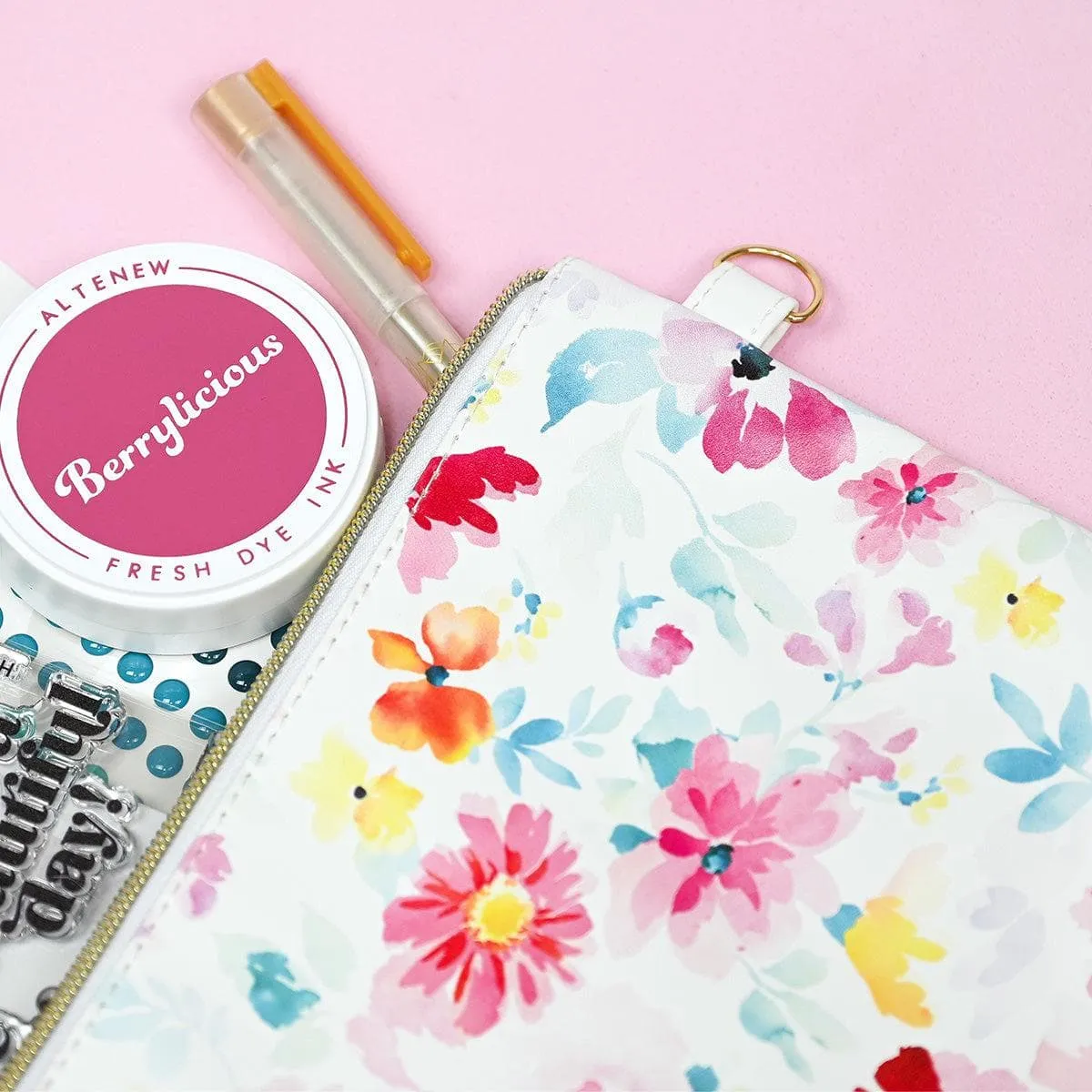 Dreaming in Watercolor Zipper Pouch (280mm x 195mm)