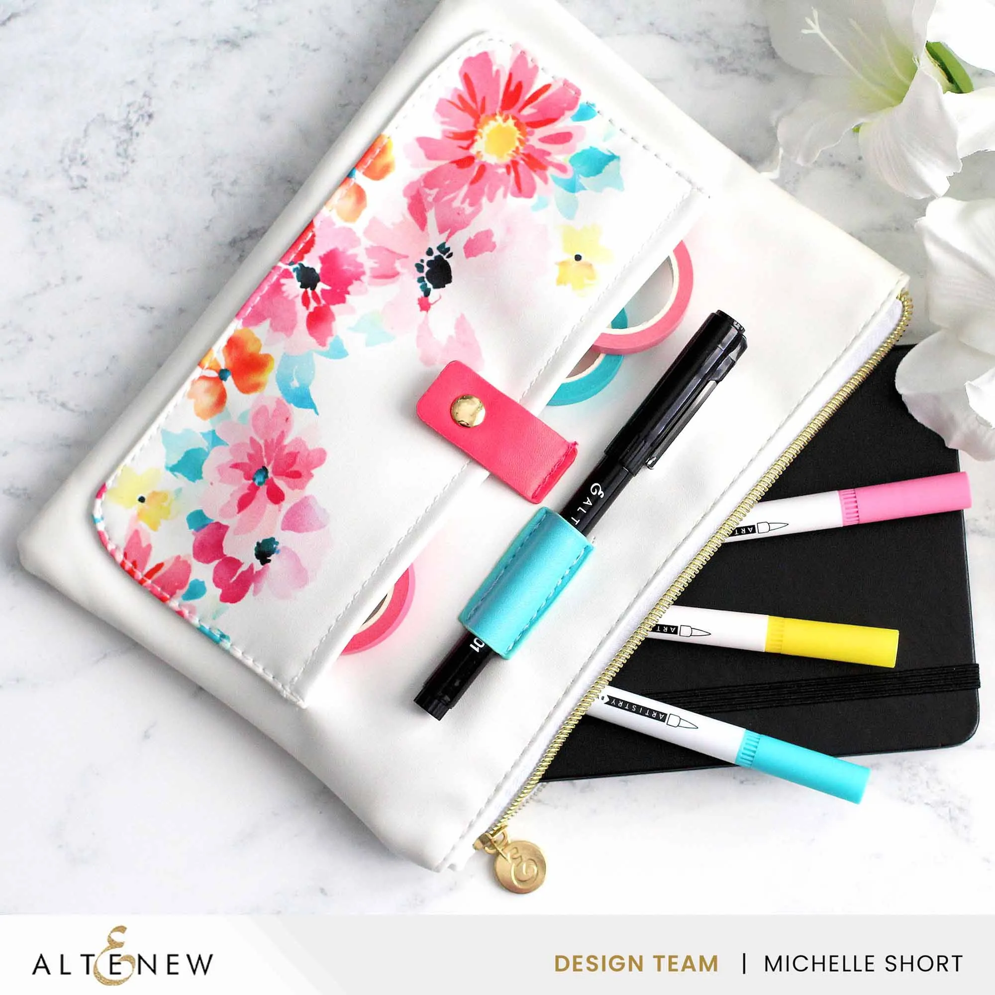 Dreaming in Watercolor Zipper Pouch (280mm x 195mm)