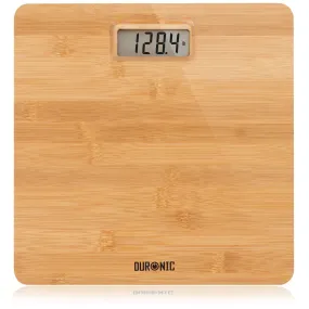 Duronic Digital Bathroom Body Scales BS503 - Measures Body Weight in Kilograms, Pounds and Stones - Lightweight Eco-Friendly Bamboo Design, Step-On Activation, Precision Sensors, 180kg Capacity