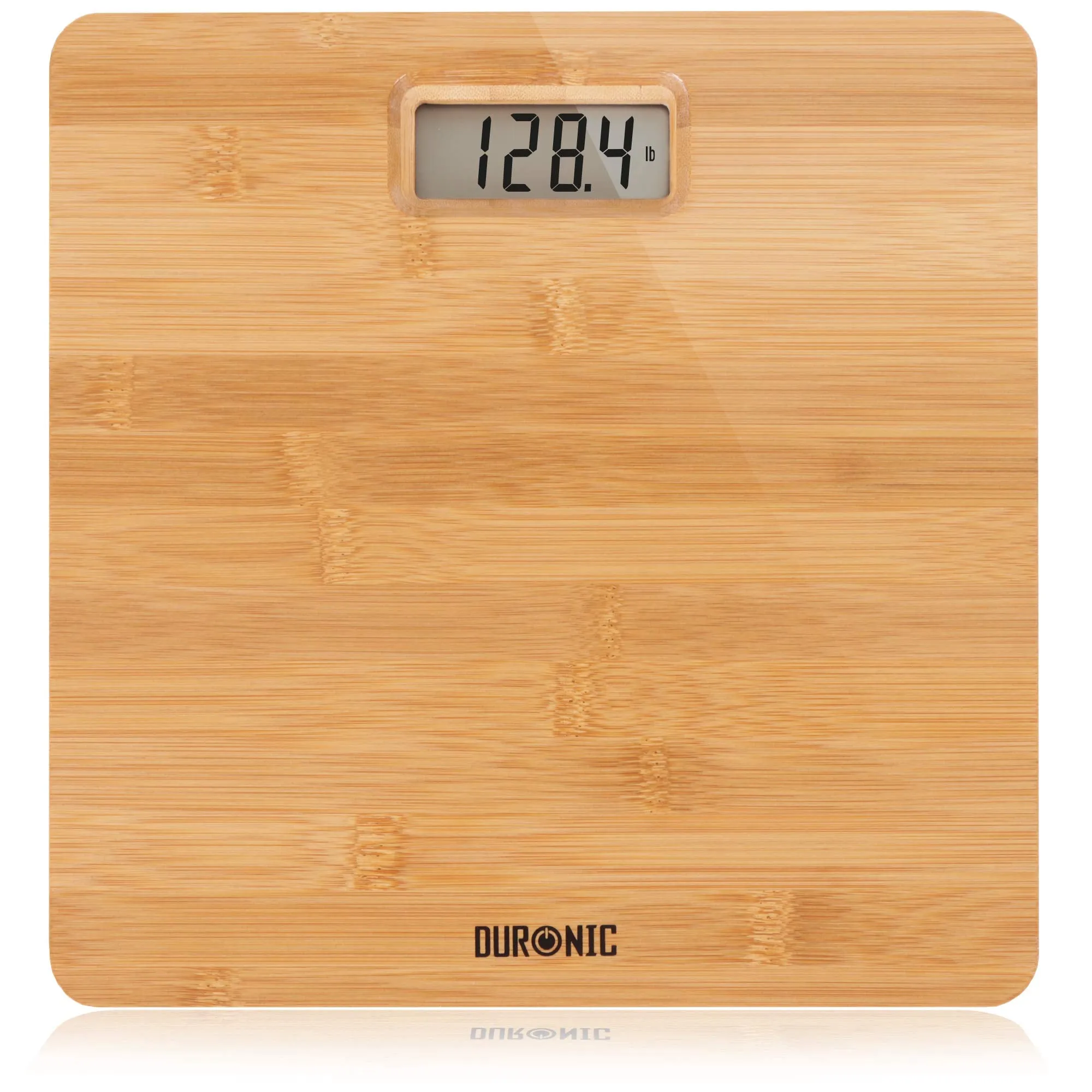 Duronic Digital Bathroom Body Scales BS503 - Measures Body Weight in Kilograms, Pounds and Stones - Lightweight Eco-Friendly Bamboo Design, Step-On Activation, Precision Sensors, 180kg Capacity