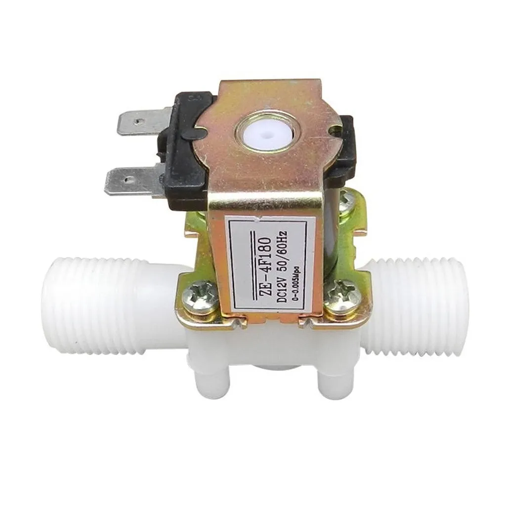 Electric Solenoid Valve 1/2" NC 12Vdc Magnetic Plastic Water Valve Air Control Switch Normally Close
