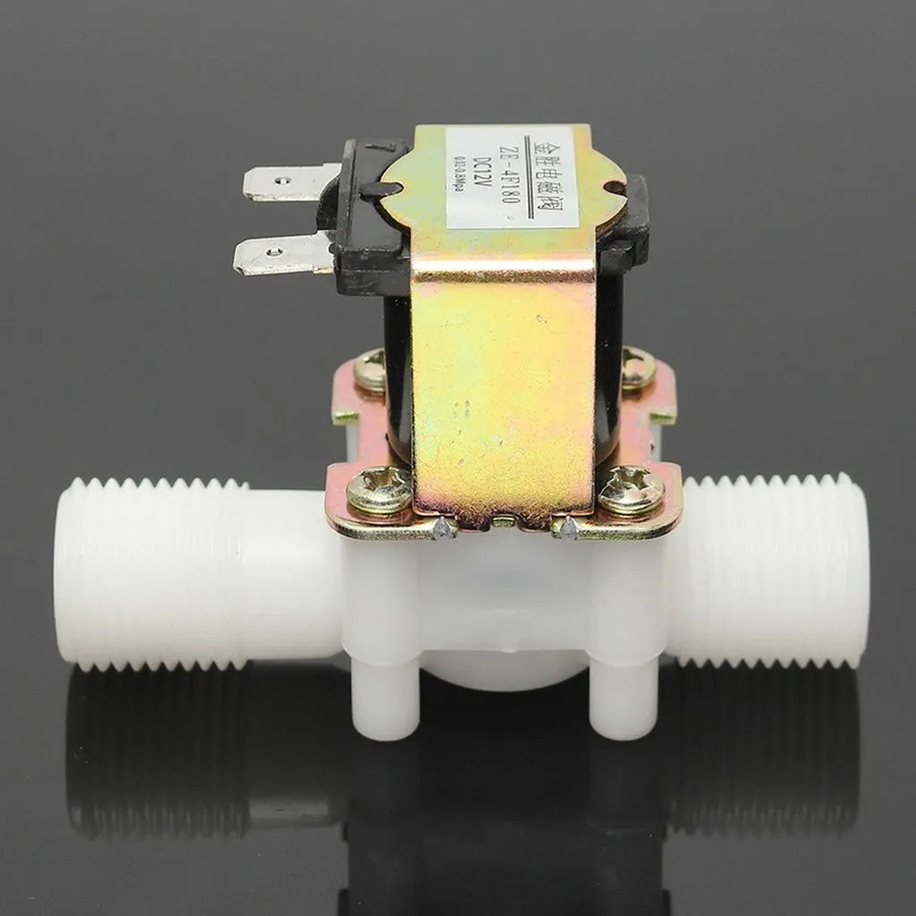 Electric Solenoid Valve 1/2" NC 12Vdc Magnetic Plastic Water Valve Air Control Switch Normally Close