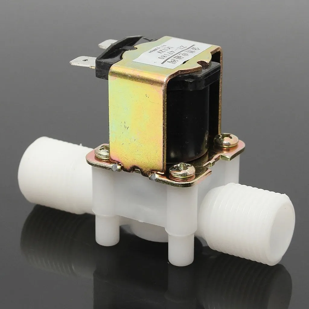 Electric Solenoid Valve 1/2" NC 12Vdc Magnetic Plastic Water Valve Air Control Switch Normally Close