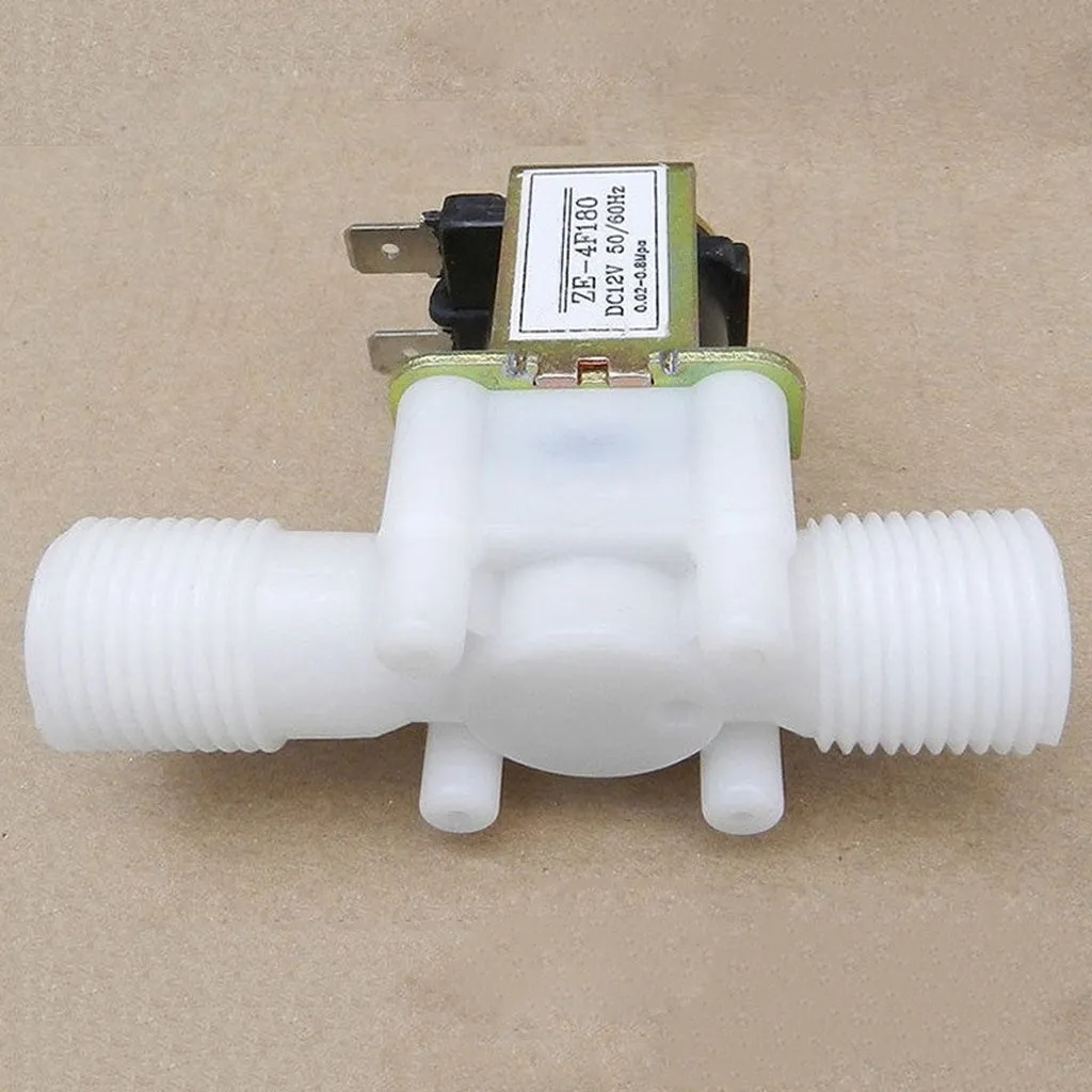 Electric Solenoid Valve 1/2" NC 12Vdc Magnetic Plastic Water Valve Air Control Switch Normally Close