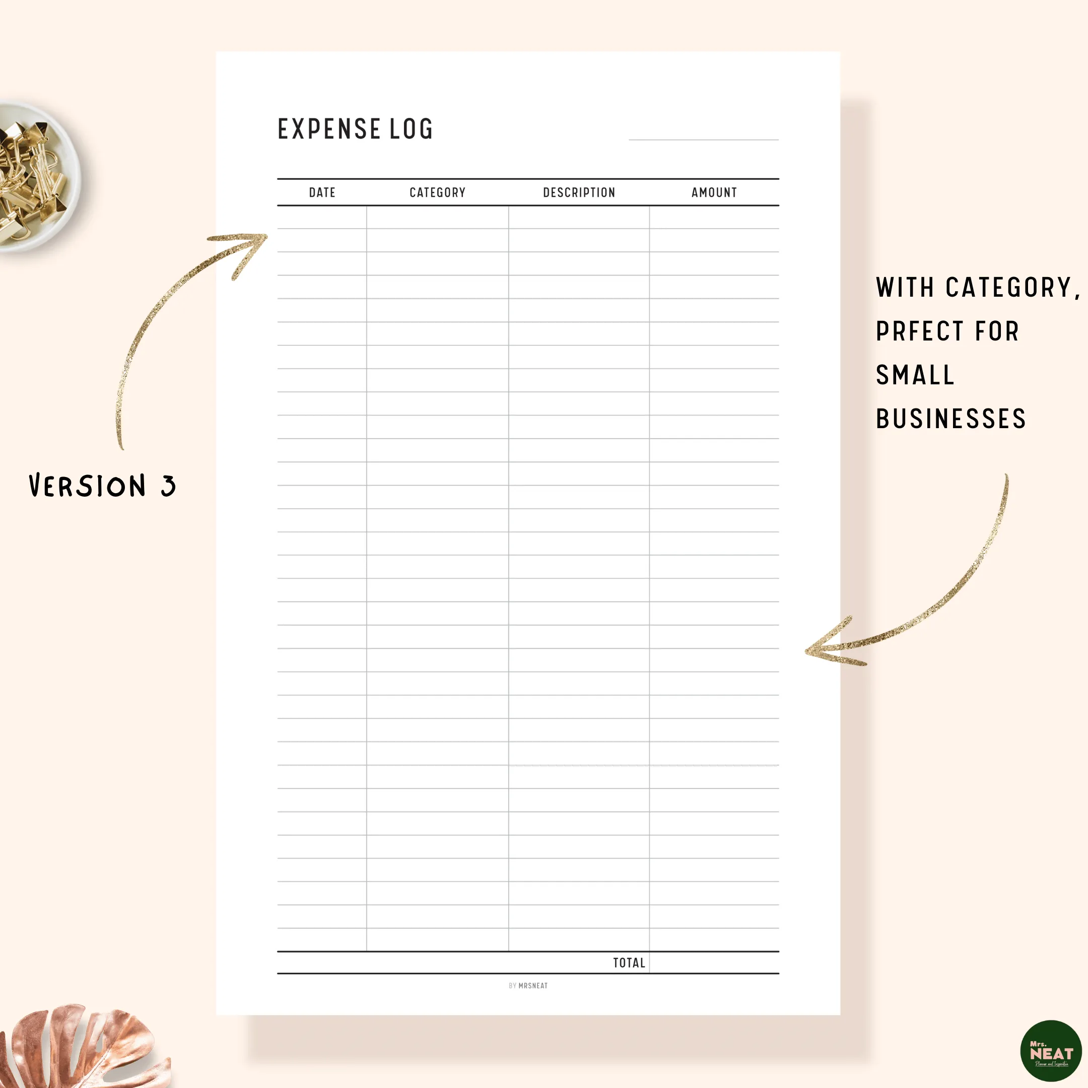 Expense Log Printable - M117/8