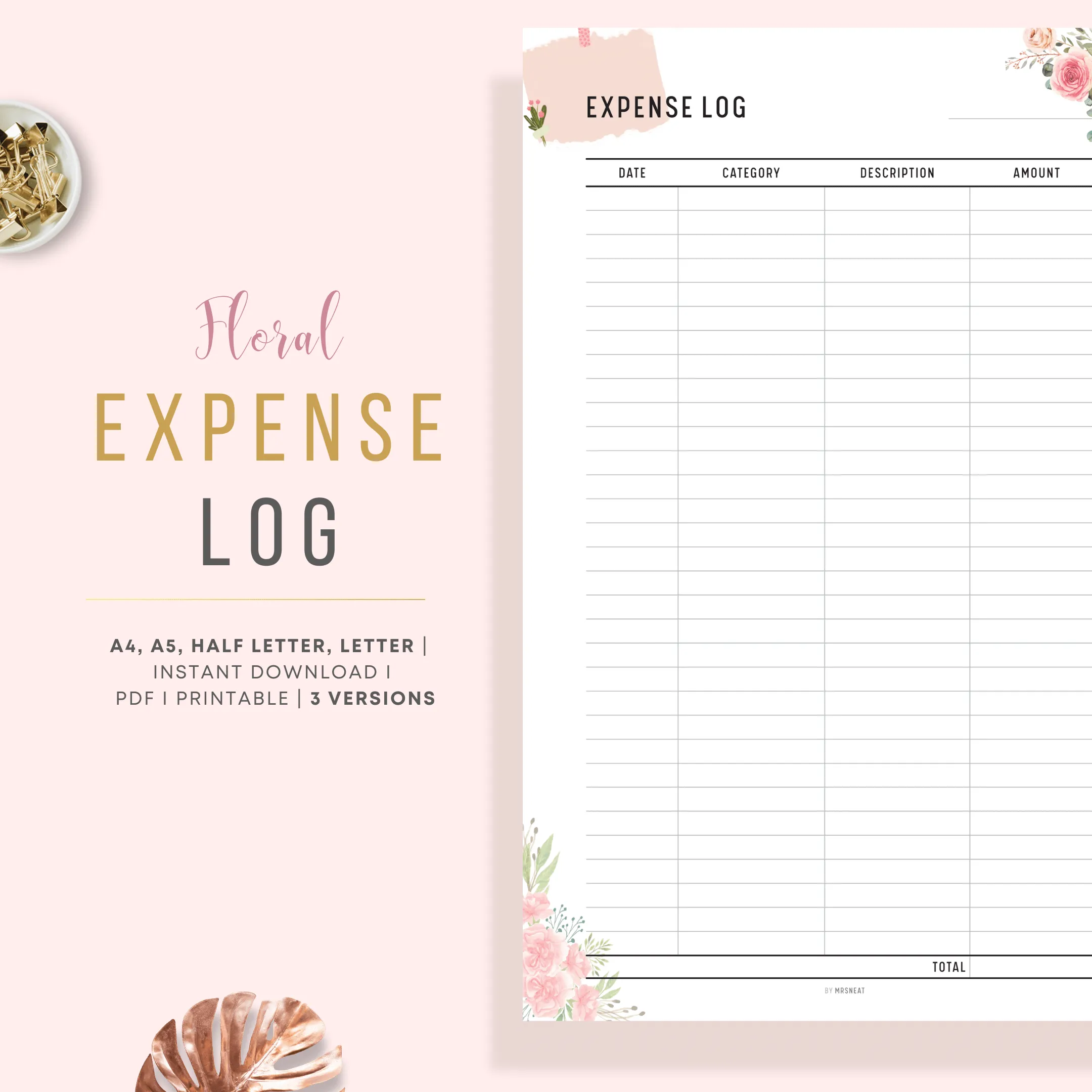 Expense Log Printable - M117/8
