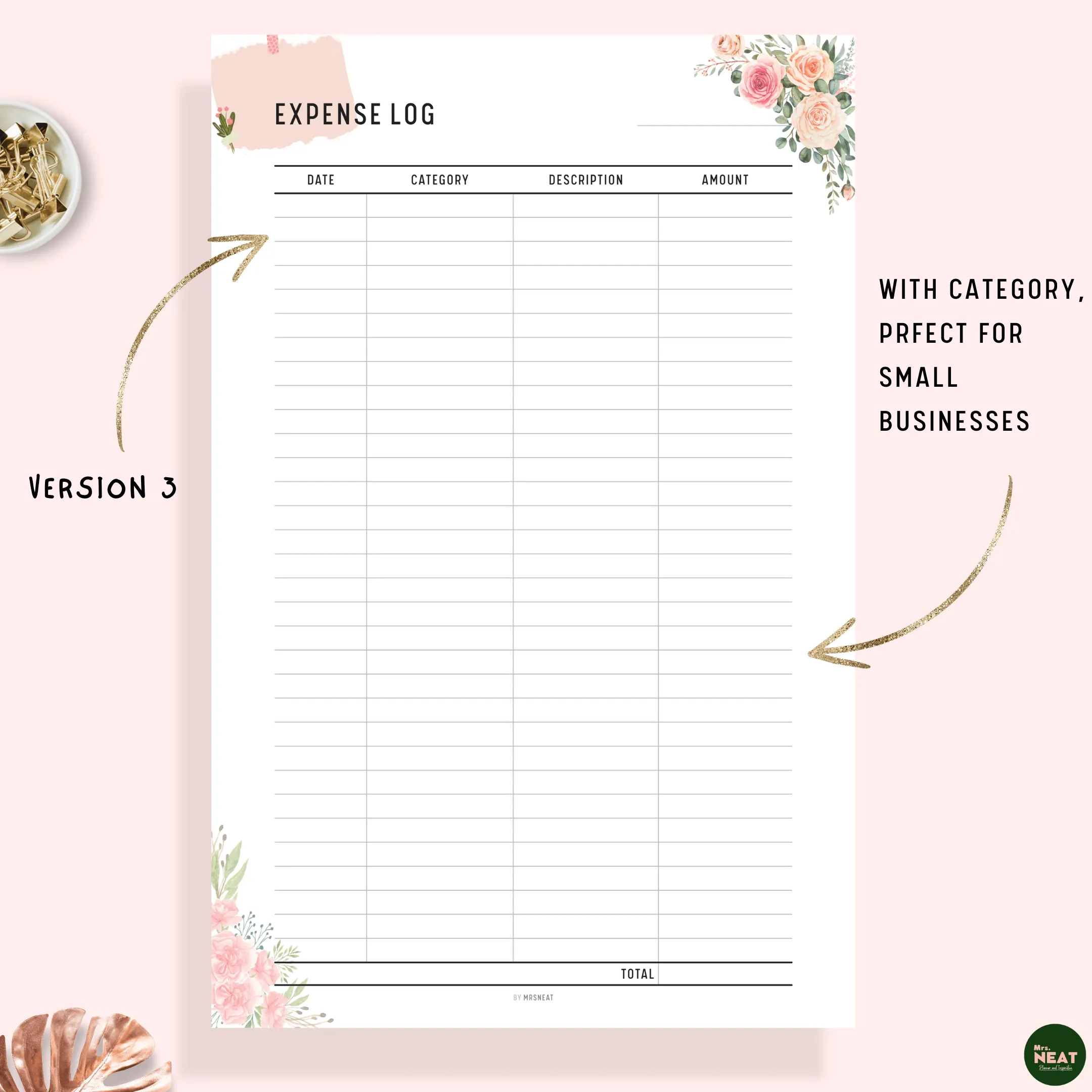 Expense Log Printable - M117/8