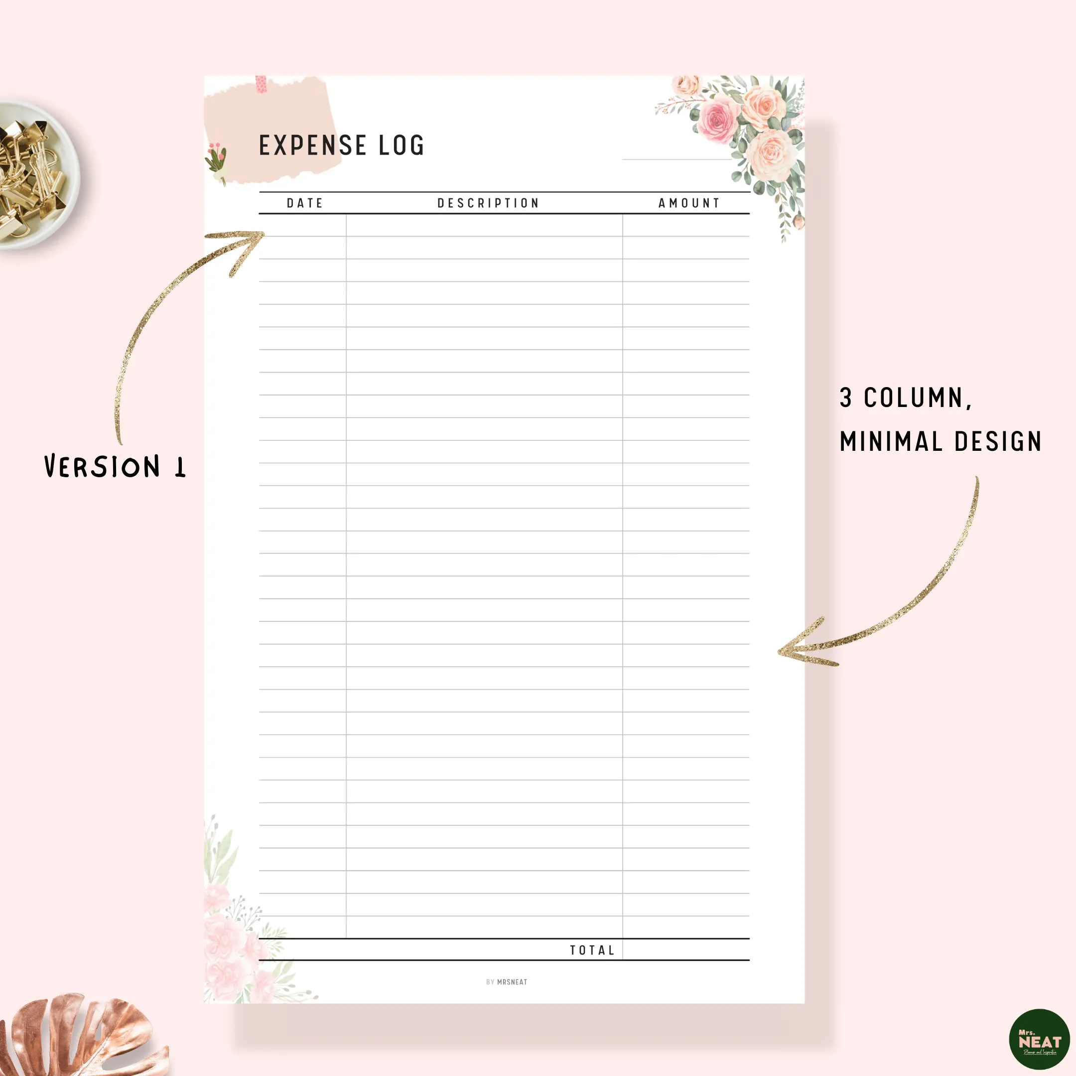 Expense Log Printable - M117/8