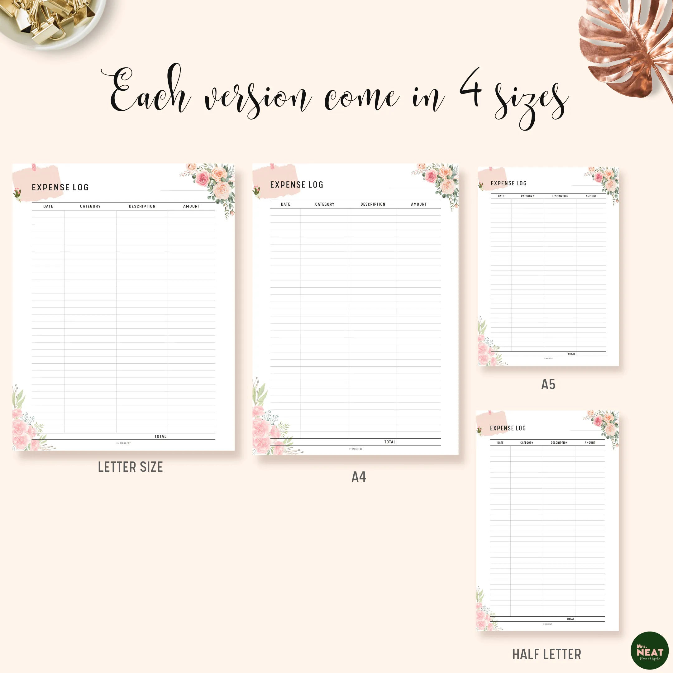 Expense Log Printable - M117/8