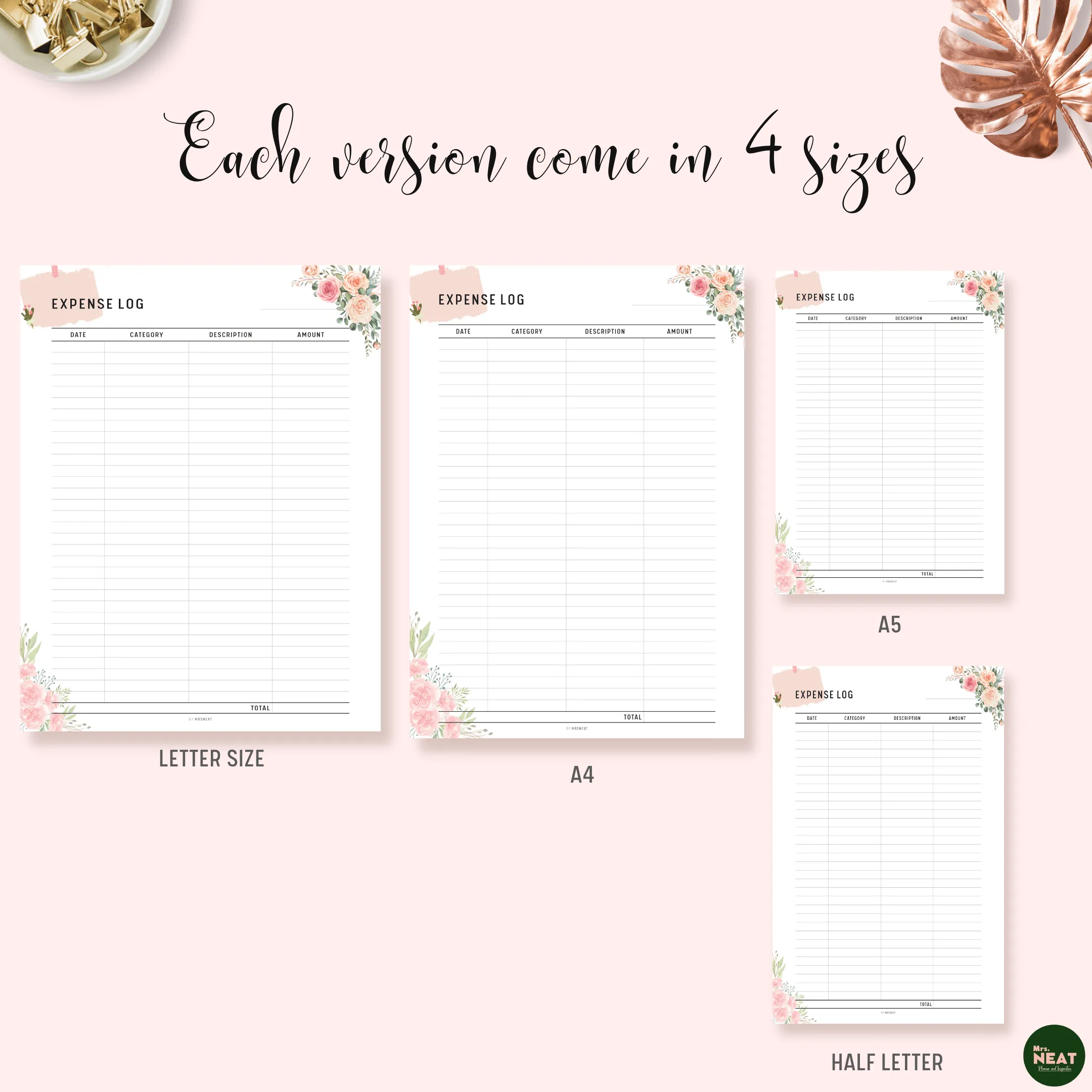 Expense Log Printable - M117/8