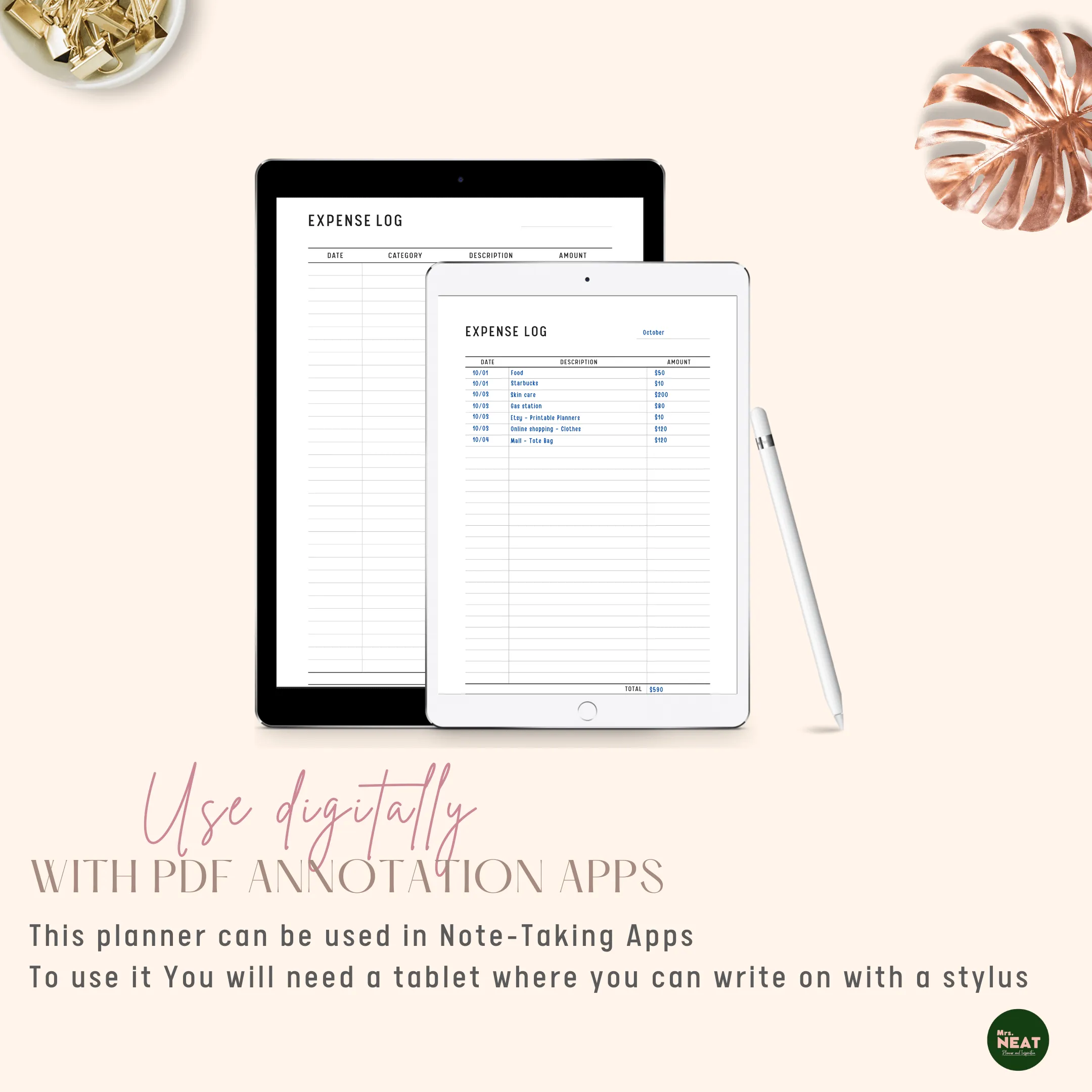 Expense Log Printable - M117/8