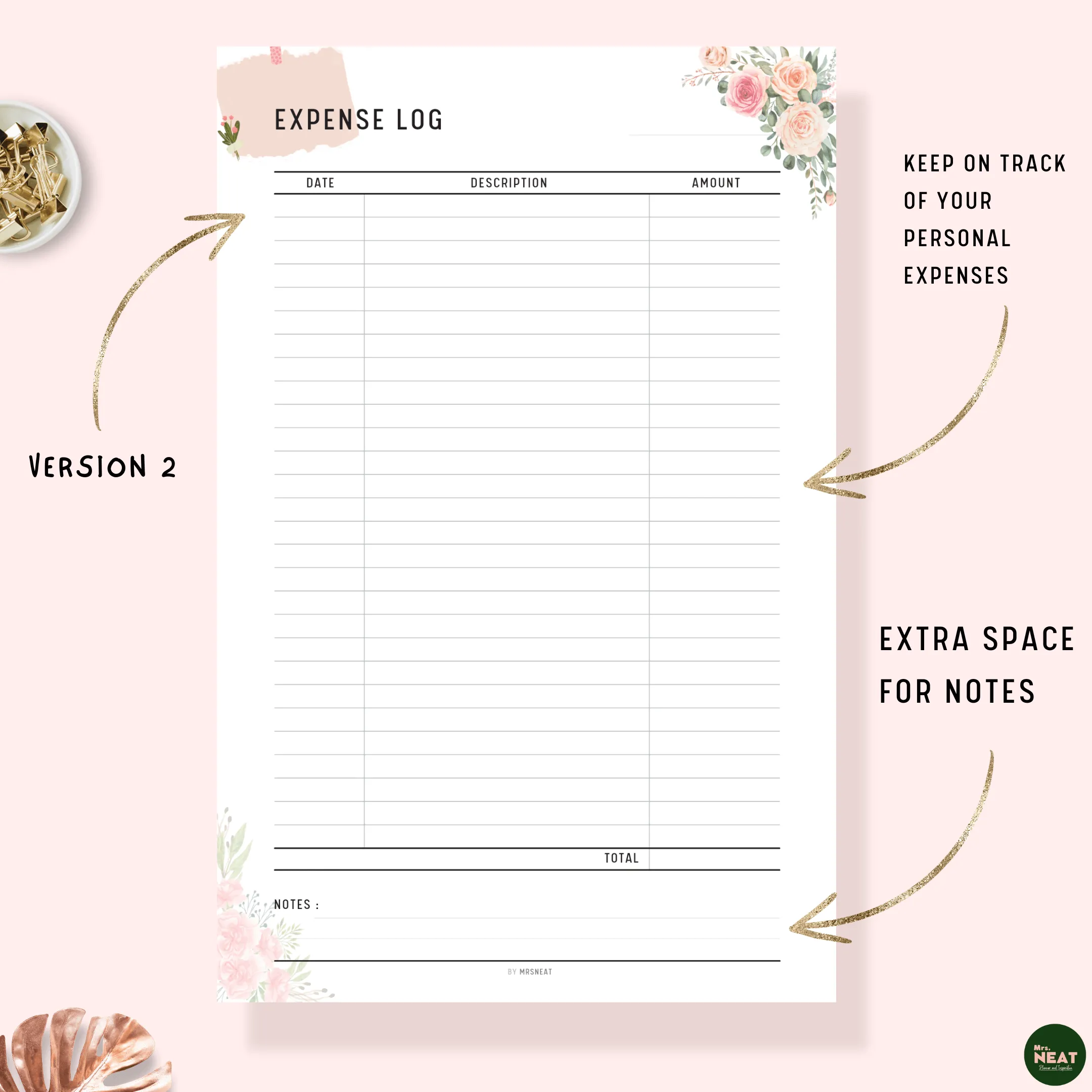 Expense Log Printable - M117/8